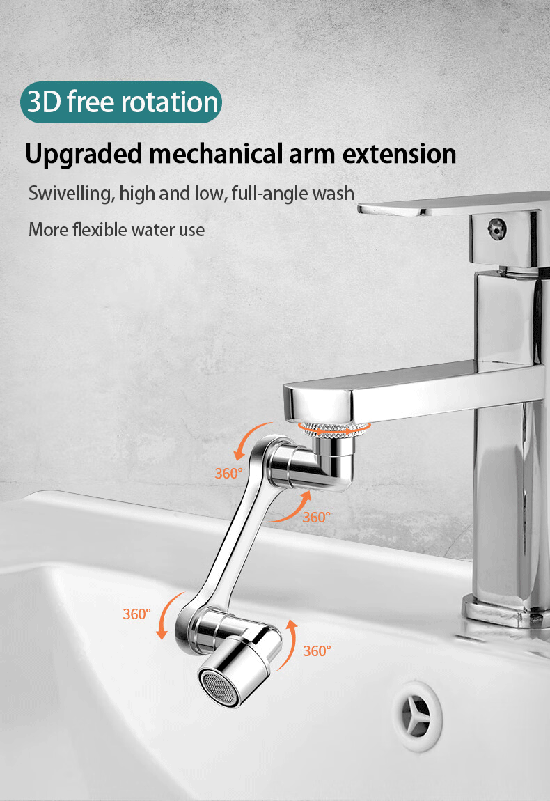 1080° Universal Rotation Faucet Extender Dual Mode Sprayer