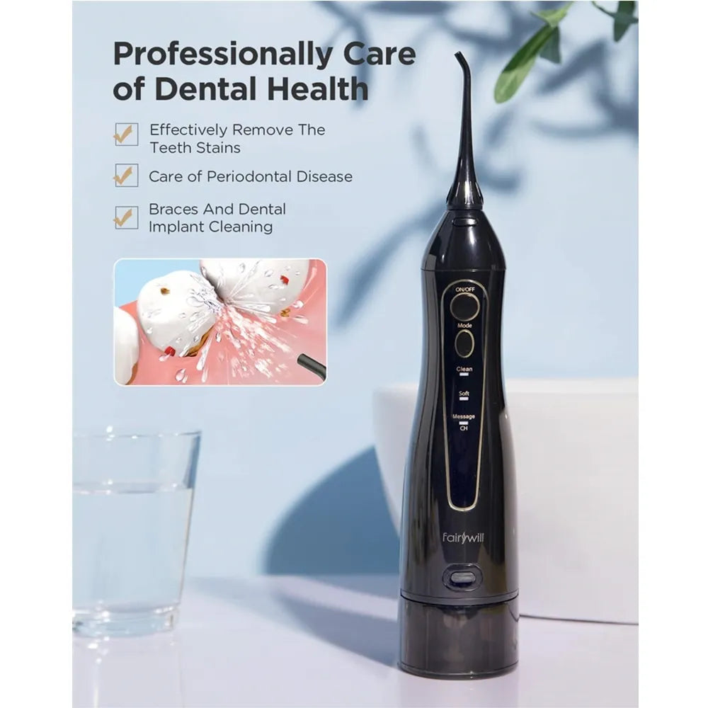 Invention of human - Fairywill Water Flossers Oral Irrigator Rechargeable Portable Dental 3 Modes