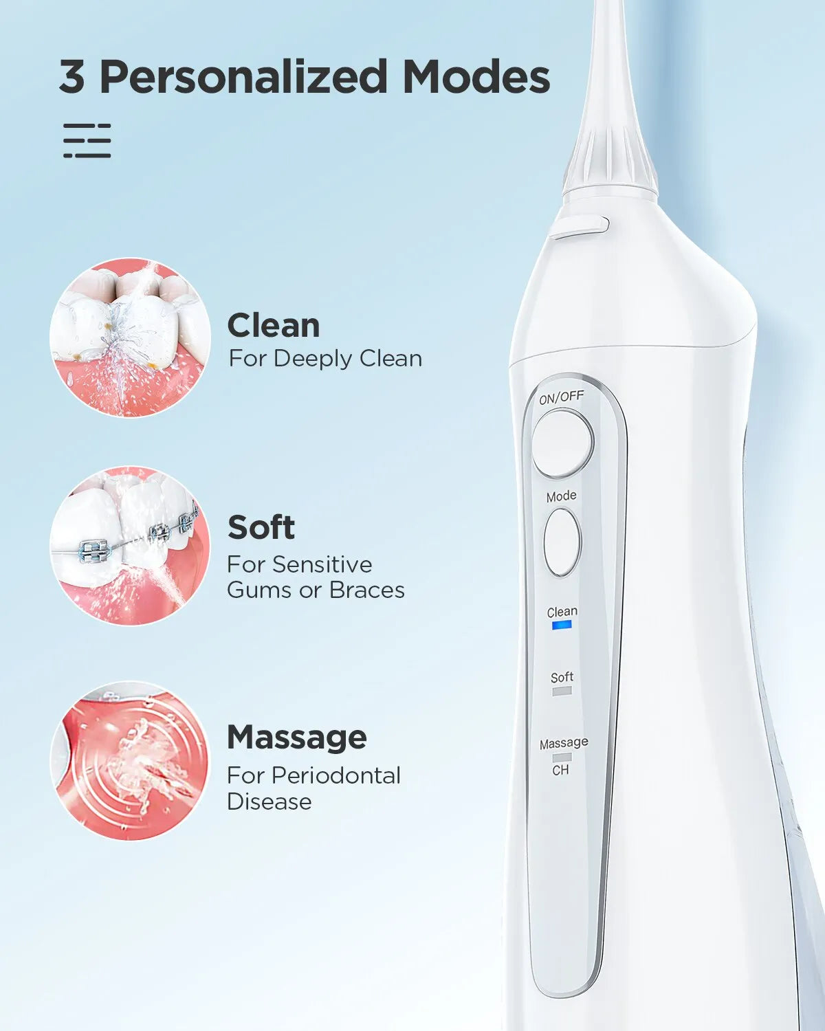 Invention of human - Fairywill Water Flossers Oral Irrigator Rechargeable Portable Dental 3 Modes